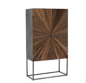 Bar Cabinet Shanil 2 Doors Wood/Iron Natural/Grey