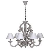 GREY 6 ARM CHANDELIER