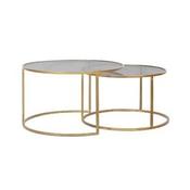 Eich Coffee Table (Smoked Glass &amp;amp; Gold) image