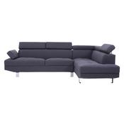 Large Grey Linen Corner Sofa image