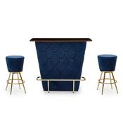 Perth Bar and Midnight Blue Stool Set image