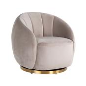 SWIVEL EASY CHAIR KHAKI VELVET