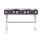 Nevada Console Table Crossed Leg     (Black &amp;amp; White Cowhide) image
