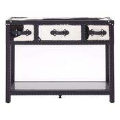 Nevada Console Table With Shelf (Black &amp;amp; White Cowhide) image