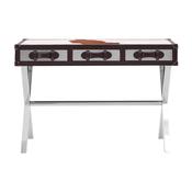 Nevada Console Table Crossed Leg     (Brown &amp;amp; White Cowhide) image
