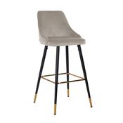 Tall Bar stool Beige Velvet - Seat Height 77cm
