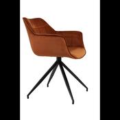 Joely Terracotta Velvet Dining Chair - Black Leg image