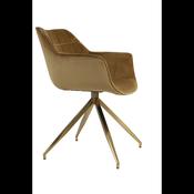 Joely Caramel Velvet Dining Chair - Gold Leg image