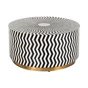 Round Coffee Table with Inlaid Bone (91cm) - Belle Range image