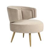 Velvet Khaki Occasional Chair with Gold Legs image