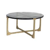 Glass Round Coffee Table 82cm with Gold Colour Legs - Marina Range image