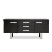 2 Door/3 Door Sideboard Black Finish Elm Wood - Omar Range image