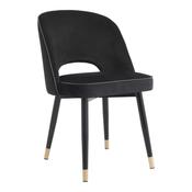 Dining Chair - Savona Roche Black Velvet/Black &amp;amp; Brass Legs image