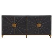 4  Door Sideboard Medina Black Elm Wood 200cm