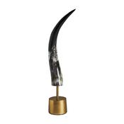 Faux Brown/White Horn on Stand  - Height 53cm