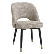 Dining Chair - Savona Mademoiselle Beige w Black &amp;amp; Brass legs