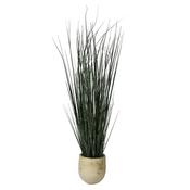 Faux Onion Mottled Grass in Stone Look Planter