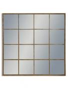Large Antiqued Gold Square Metal Window Mirror - 110cm image