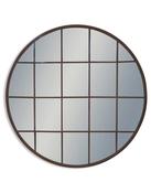 Large Round Metal Window Mirror - 94cm image
