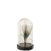 Bell Jar Ornament with Peacock Feather-Small