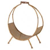 Round Bamboo Effect Metal Log Holder image