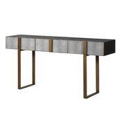 Oak and Shagreen 3 Drawer Console Table image