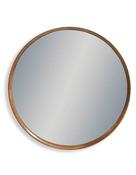 Oak Wood Framed Dovetail Round Mirror - 100cm image
