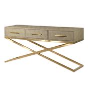 Maria Sage Faux Shagreen 3 Drawer Console Table image