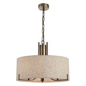 Antique Brass Ceiling Pendant - Oatmeal Shade image