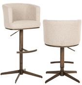 Carmen Adjustable Swivel Bar Stool (Biscotti Fabric)