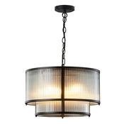 Antares Ribbon Glass Pendant Light (Double Drum)