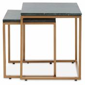 Green Marble Side Tables - Set of 2 image