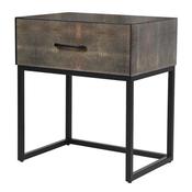 Brown Shagreen Single Drawer Bedside Locker