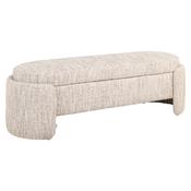 Cadenza Bench with Storage (Beige Angora Fabric)