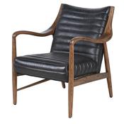 Daire Black Leather Armchair