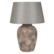 Distressed Stone Effect Table Lamp with Linen Shade image