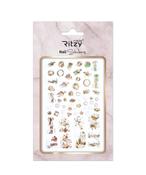  Nail art sticker 659 white/gold
