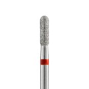 Diamond Cuticle Bit CYLINDER RED  (smooth top)  2.5mm 