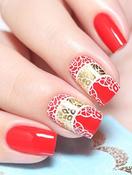 Slider Nail Art F62 Foil Gold/Matt White