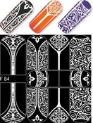 "Exquisite" Slider Nail Art Decoration F084 white 