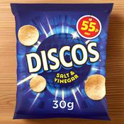Discos Salt &amp; Vinegar Crisps - Box of 30 x 30g Packs | Netcrisps