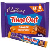 Cadbury Time Out Orange Chocolate Wafer Bar 5 Pack (5x18g)