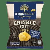 O'Donnells Crinkle Cut Irish Cider Vinegar &amp; Sea Salt Box of 12 share bags.