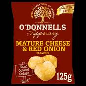 O'Donnells Mature Cheese &amp; Red Onion Crisps – Box of 12 x 125g