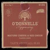 O'Donnells Mature Cheese &amp; Red Onion Crisps | 32 x 44g | NetCrisps