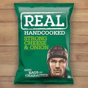 REAL Hand Cooked Crisps Strong Cheese &amp; Onion 10 x 150g Premium Irish Sharing Bags | Netcrisps