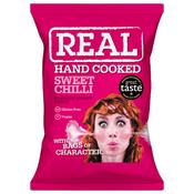 REAL Hand Cooked Crisps Sweet Chilli 10 x 150g | Premium Bags | Netcrisps