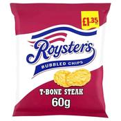 Irresistible Roysters T-Bone Steak Chips - Box of 20 Delicious Snack Packets