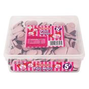 Swizzels Pig's Mugs | Tub of 120 | Pink Foam &amp; Jellies | Netcrisps
