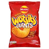 Walkers Baked Wotsits Giants Sweet &amp; Spicy Flamin' Hot | Box of 9 (130g) | Netcrisps